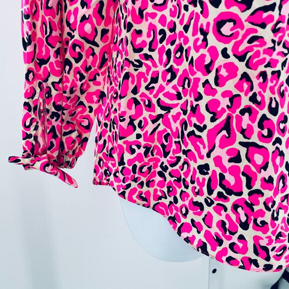 Lilly Pulitzer Sherida Pink Topaz Animal Print My Favorite Spot LS Top XS NWT - Picture 5 of 14